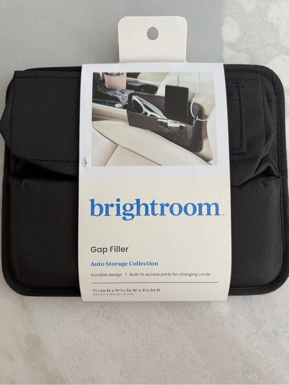 brightroom Black Auto Gap Filler Car Storage Organizer